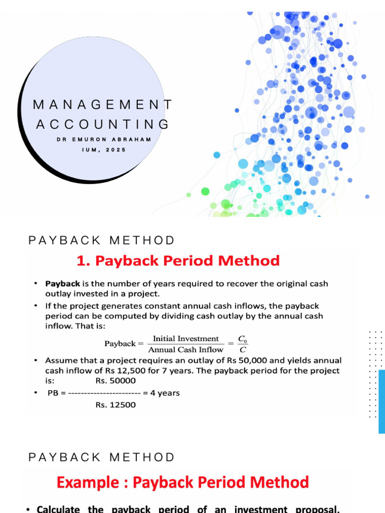 Project Appraisals - Payback Period | PDF