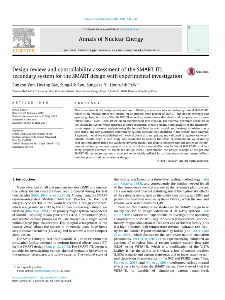 Design Review and Controllability Assessment of The SMART-ITL | PDF ...