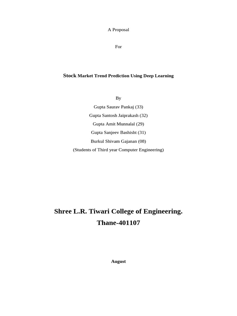 Stock Market Prediction with Deep Learning | PDF | Deep Learning ...