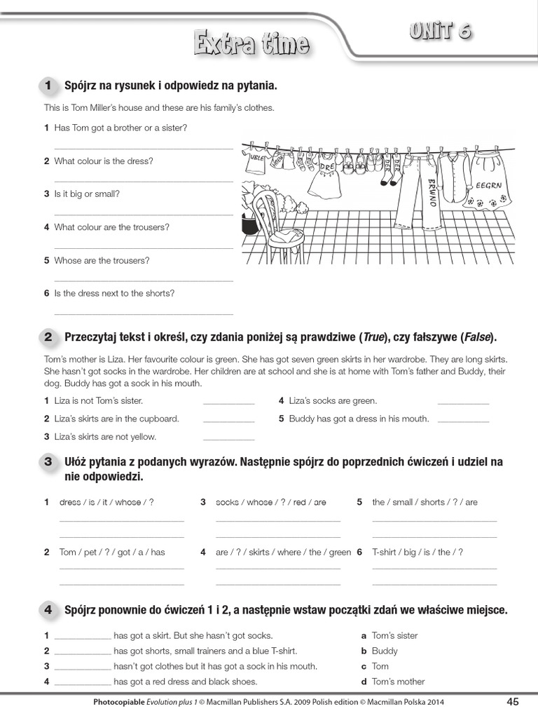 Evolution Plus Klasa4 Extra Time Unit 6 | PDF | Human Appearance ...