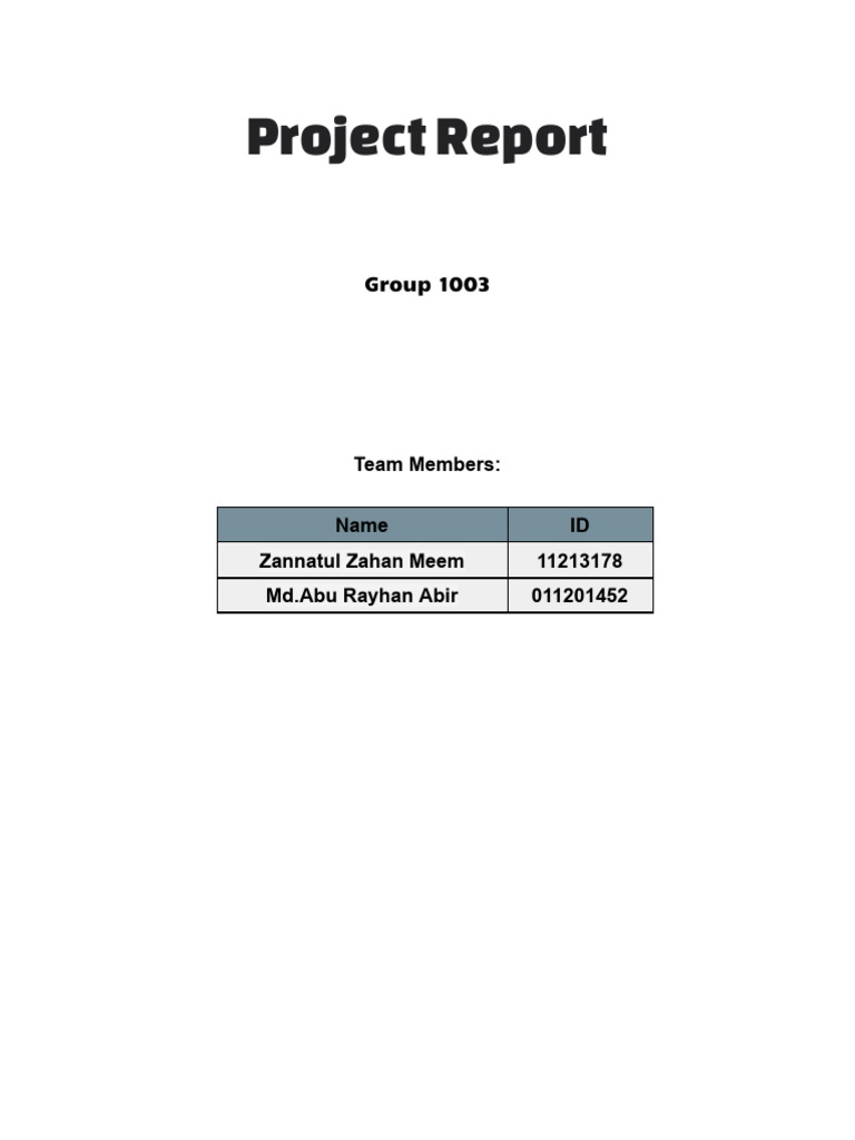 1003 Project Report | PDF | Client–Server Model | Server (Computing)