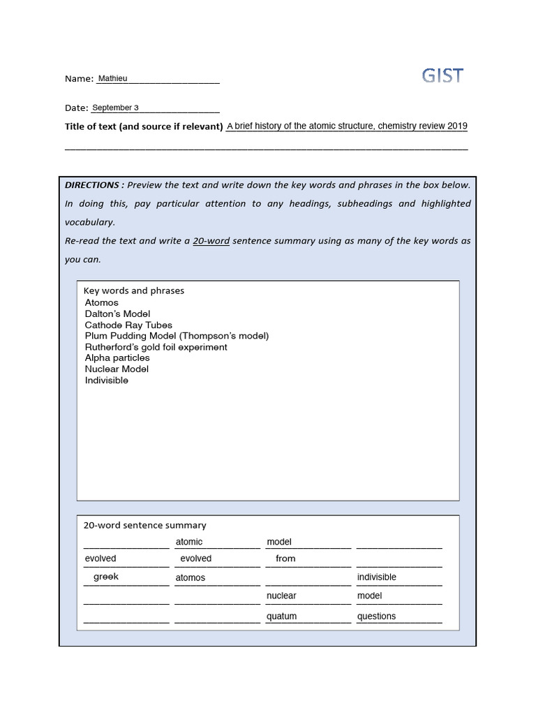 GIST Activity | PDF