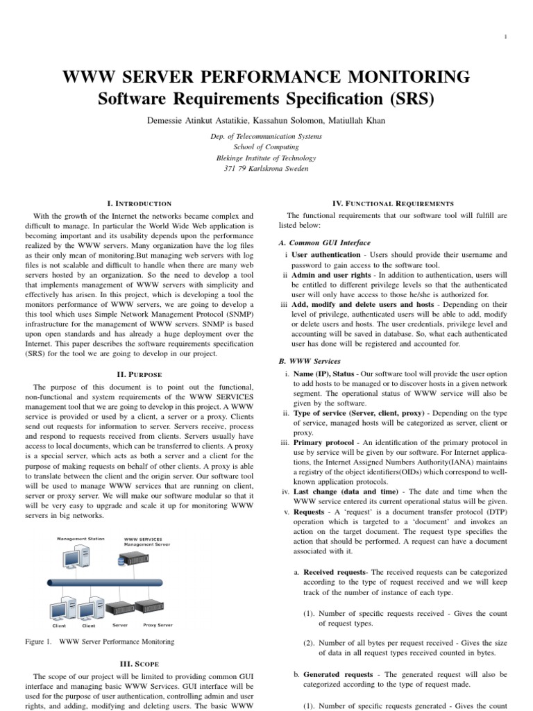 T5 WWWServicesSRS v1.2 | PDF | Web Server | Internet & Web
