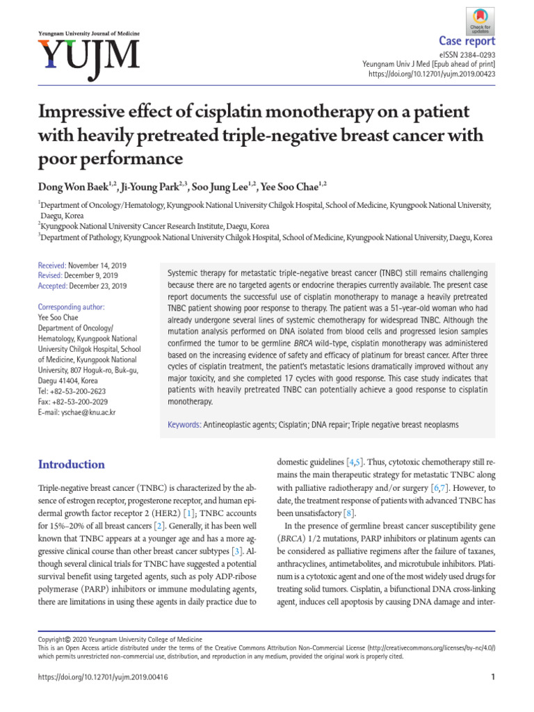Impressive Effect of Cisplatin Monotherapy On A Pa | PDF | Chemotherapy ...