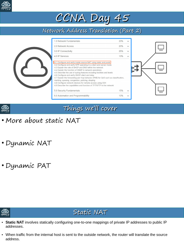 Understanding NAT: Static, Dynamic, PAT | PDF | Ip Address | Internet ...