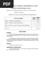 Subject of Study and Scheme of Examination: Regulations