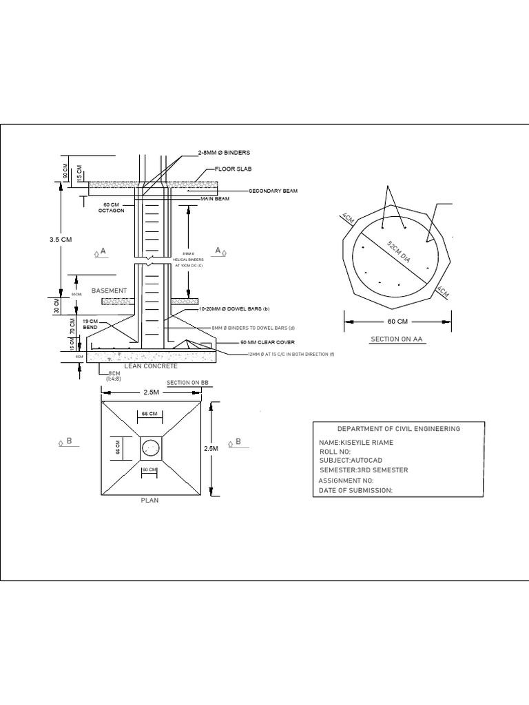 Civil Engineering AutoCAD Assignment | PDF | Structural Engineering ...