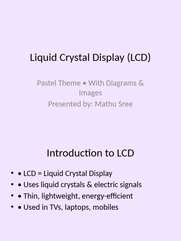 LCD Pastel Theme With Diagrams | PDF
