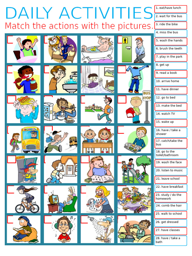 Daily Routine Activities List | PDF