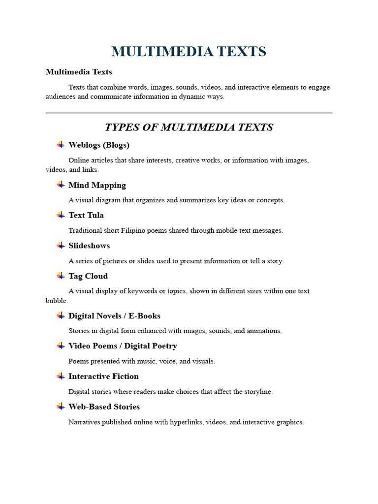 Multimedia Texts | PDF