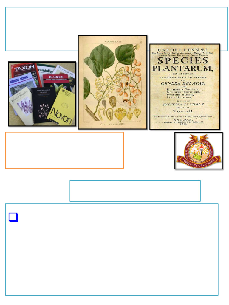 Taxonomic Literature Overview and Sources | PDF | Taxonomy (Biology ...