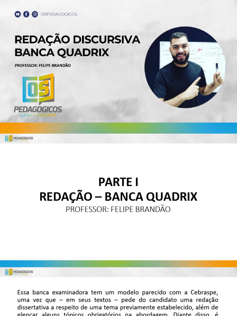 Estrutura da Redação Quadrix | PDF