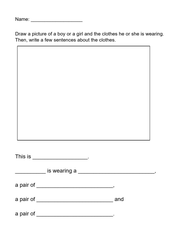 Clothing Drawing and Description Activity | PDF