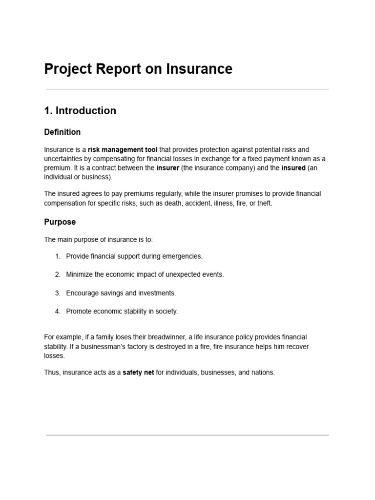 Project Report On Insurance | PDF | Insurance | Life Insurance
