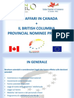 Doing Business in Italy and Canada - The BC Provincial Nominee Program