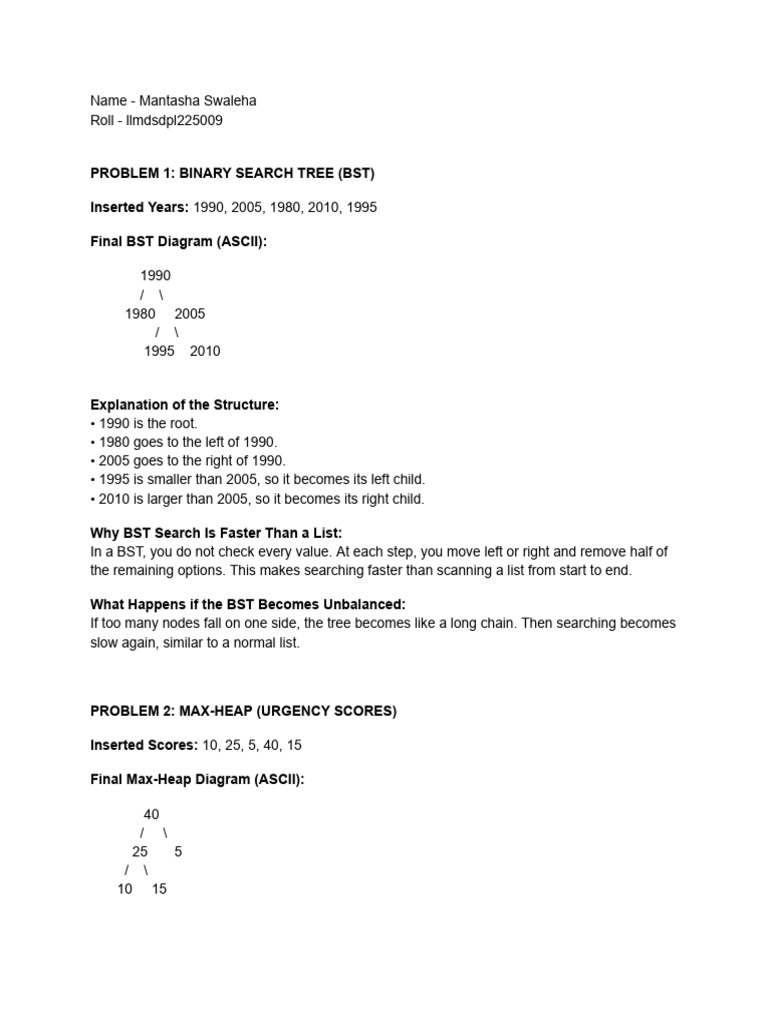 BST and Max-Heap Data Structures Explained | PDF