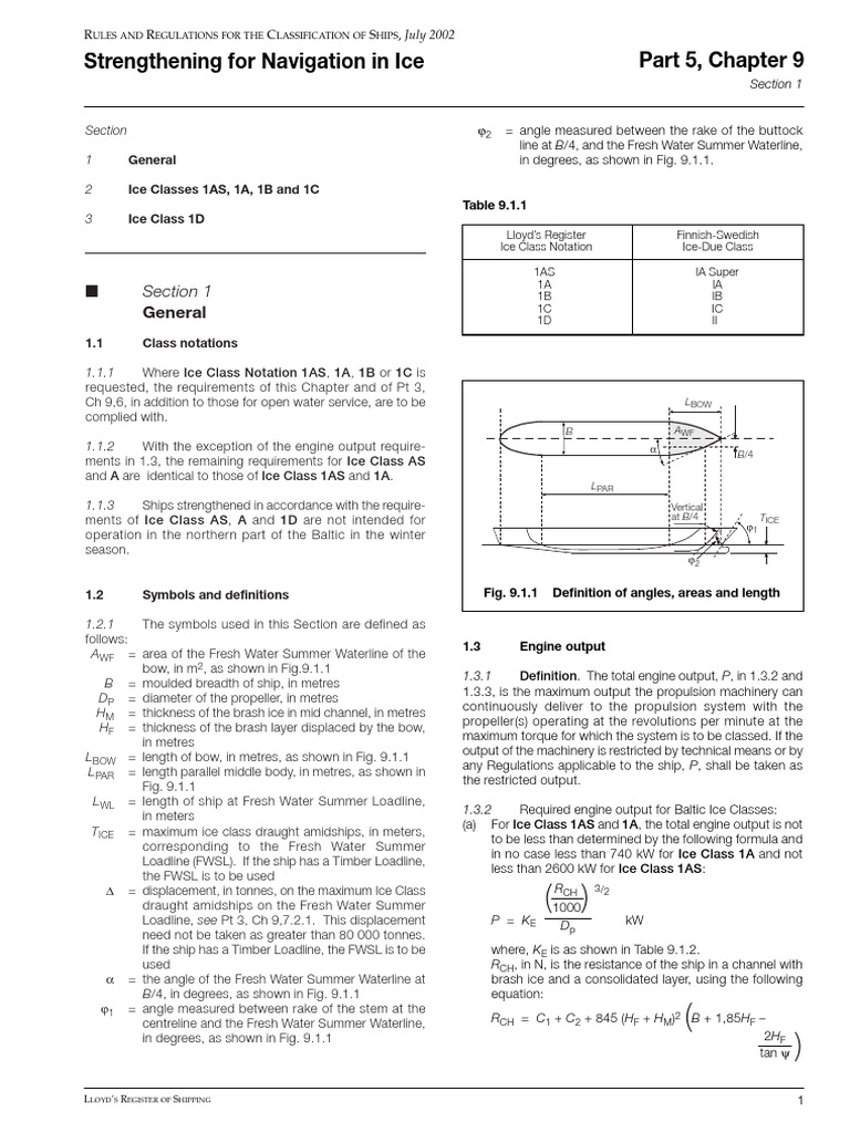 Ice Class Requirements for Ships | PDF | Shipbuilding | Water Transport