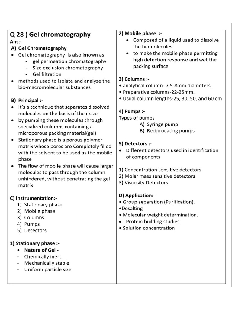 Gel Chromatography Unit 5 - 1 | PDF