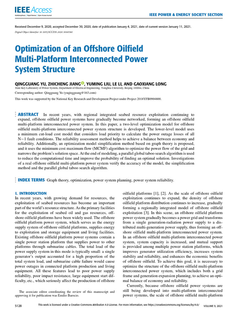 Offshore Oilfield Power System Optimization | PDF | Mathematical ...