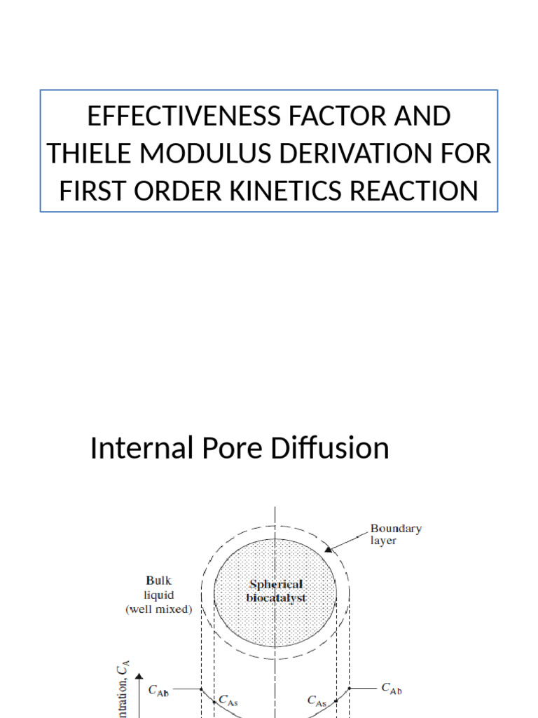 Thiele Modulus & Effectiveness Factor Analysis | PDF | Diffusion ...