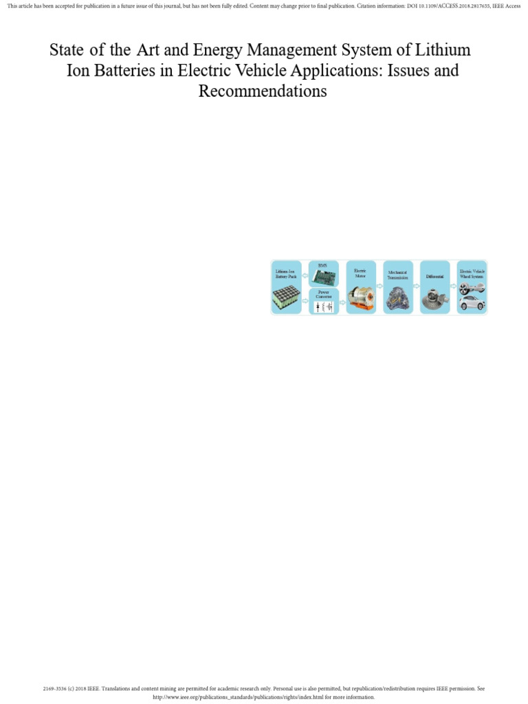 Lithium-Ion Batteries for Electric Vehicles | PDF | Lithium Ion Battery ...