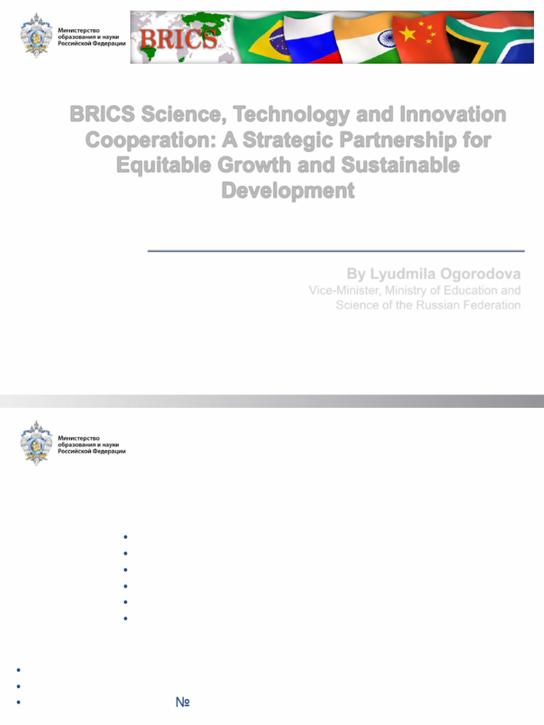 BRICS Science and Technology Cooperation | PDF | Science