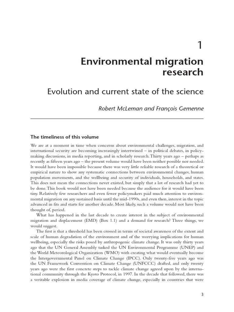 Environmental Migration Research Overview | PDF | Intergovernmental ...