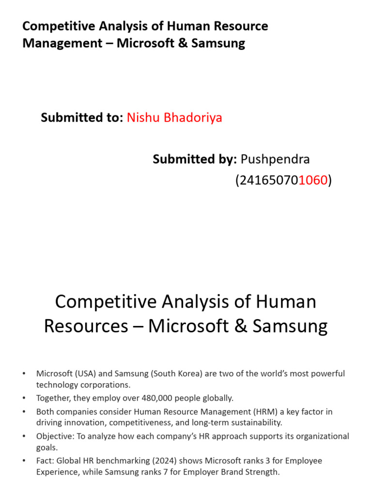HR Management Comparison: Microsoft vs Samsung | PDF | Human Resource ...