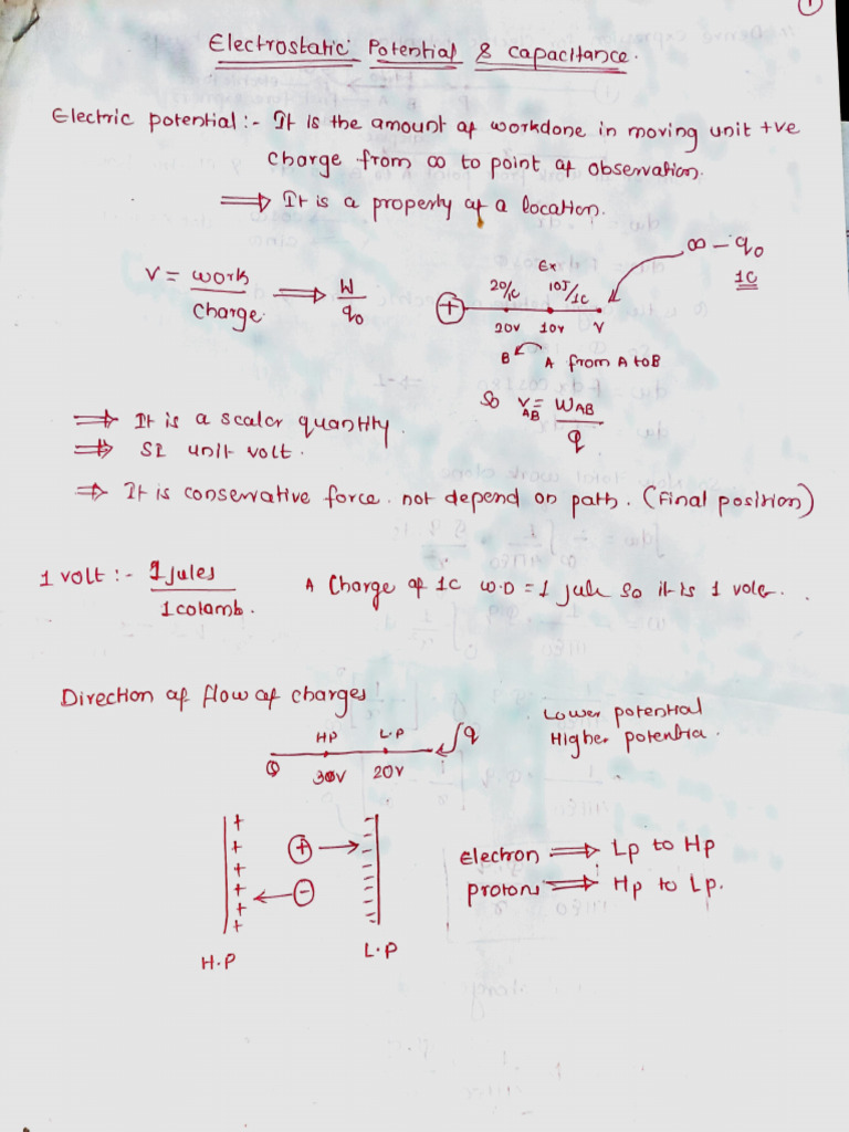 Electrostatic Potential and Capacitance | PDF | Electrostatics | Voltage