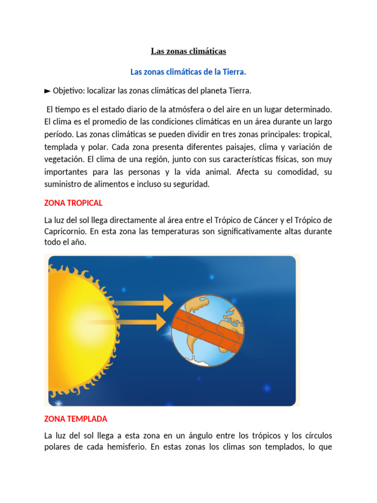 Zonas Climáticas de la Tierra: Tipos y Adaptaciones | PDF | Zona ...