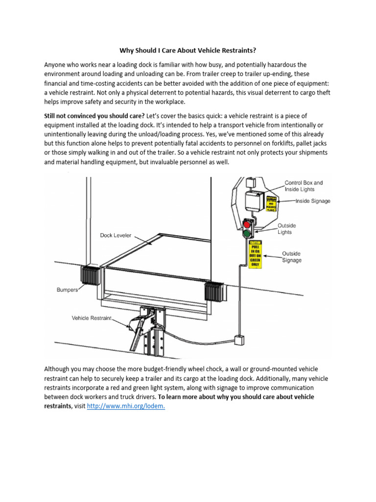 Why Should I Care About Vehicle Restraints | PDF