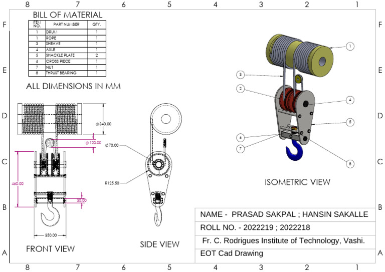 EOT Cad Drawing with Dimensions and Parts | PDF | Manufactured Goods