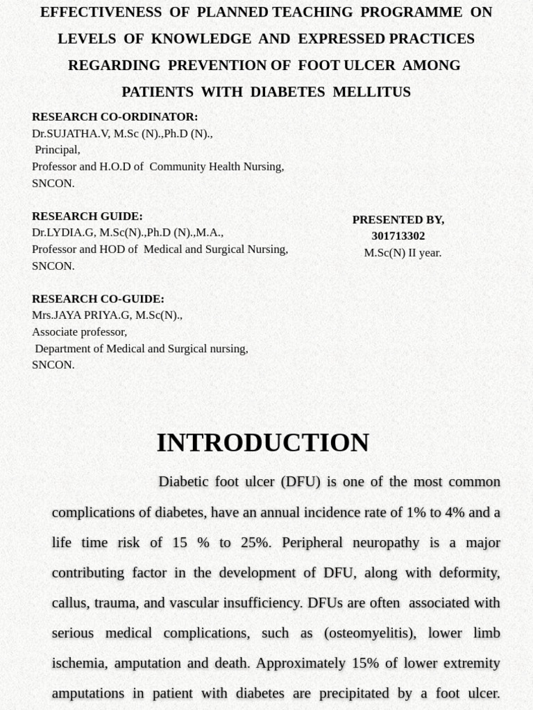 Teaching Program Impact on Diabetic Foot Care | PDF | Diabetes | Statistics
