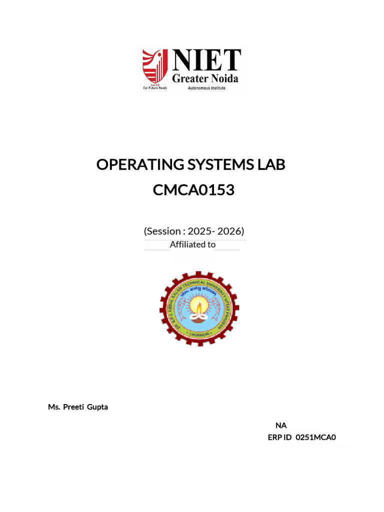 Operating Systems Lab Record - MCA | PDF