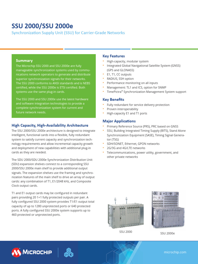 SSU 2000/SSU 2000e: Synchronization Supply Unit (SSU) For Carrier-Grade ...