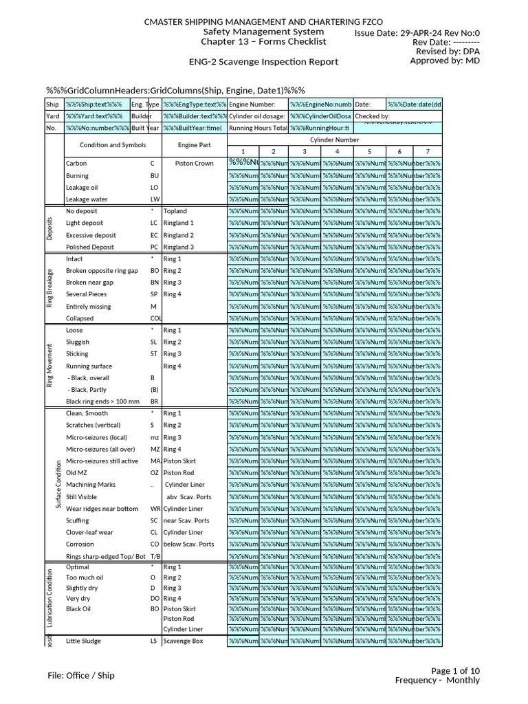 Eng - 2 Scavenge Inspection Report 1-20230901123513 | PDF | Piston ...