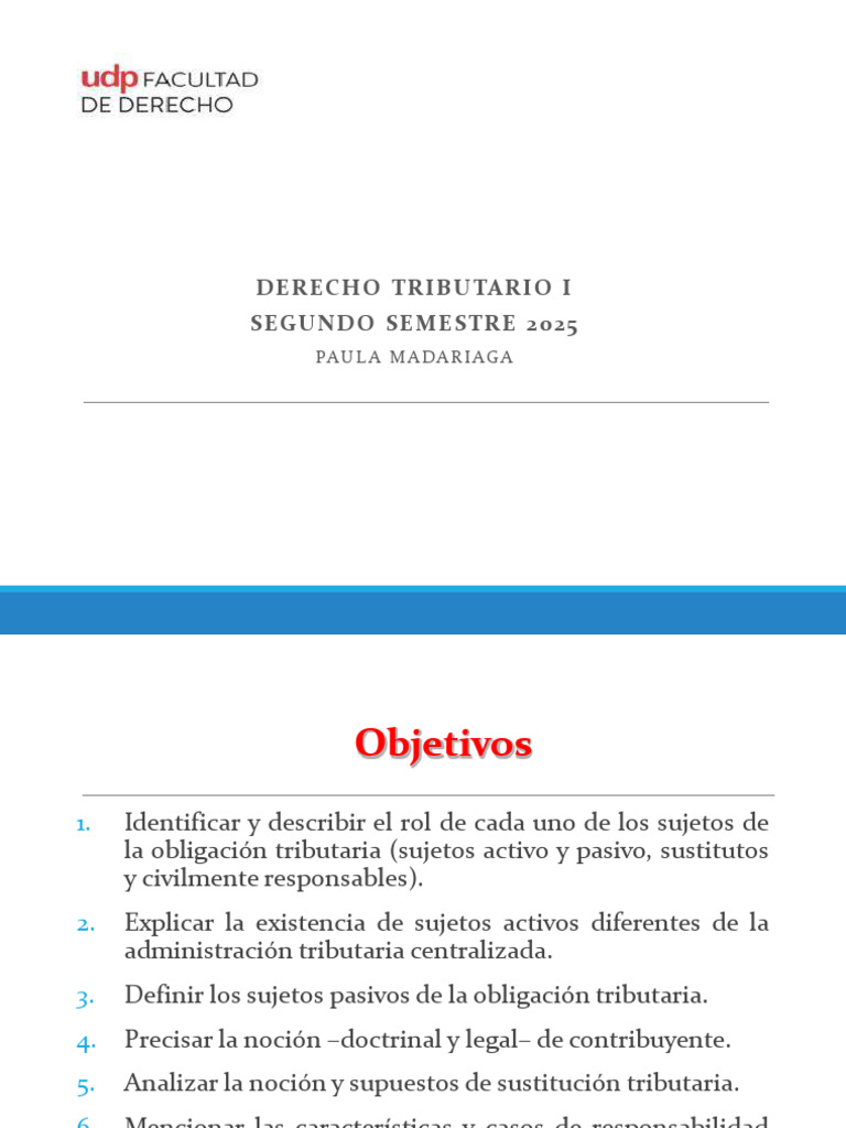 Clase #4 Sujetos Obligacion Tributaria | PDF | Impuestos | Impuesto al ...