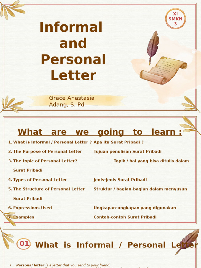 Informal & Personal Letter (4th Meeting) | PDF