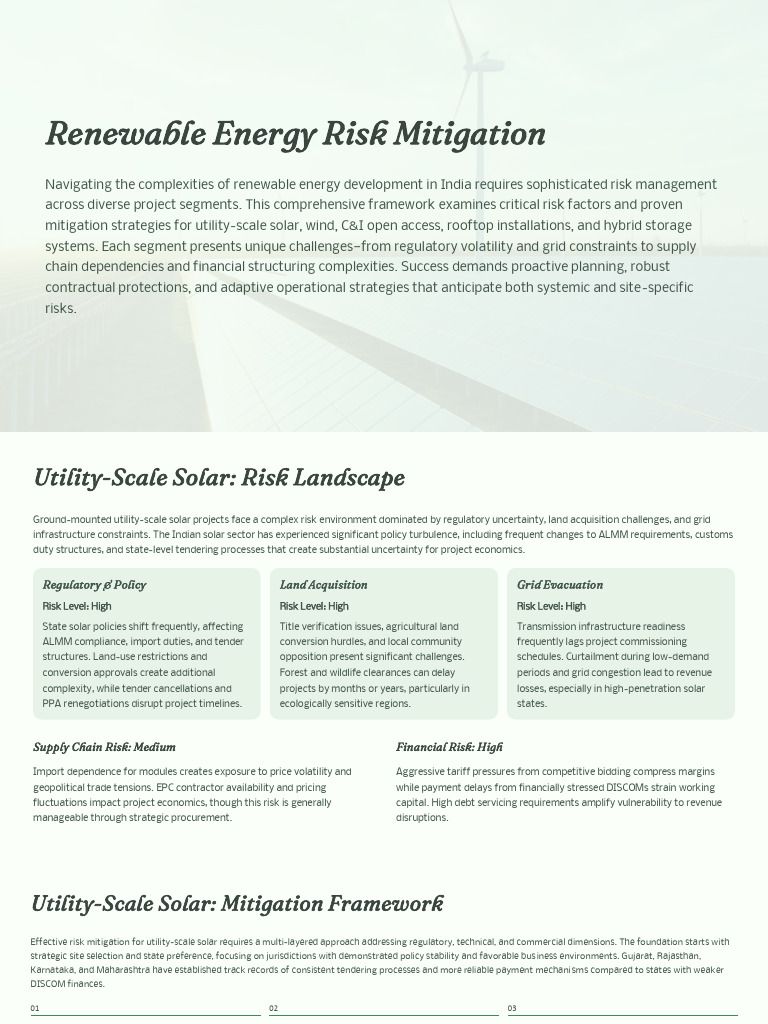 Renewable Energy Risk Management in India | PDF | Electrical Grid ...