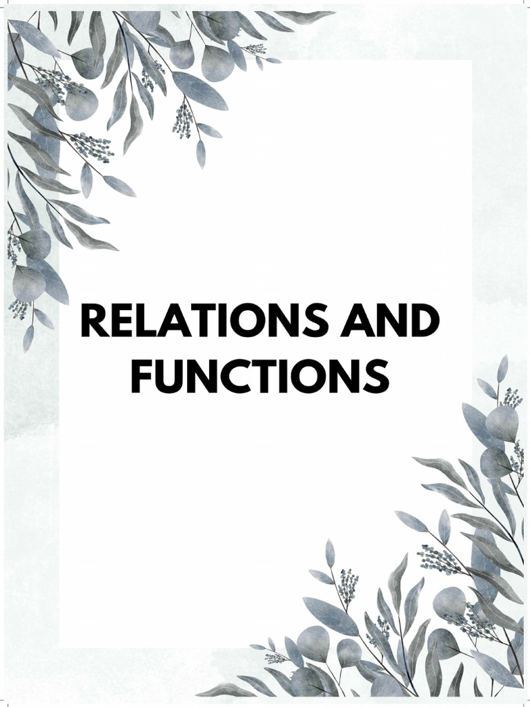 Relations and Functions - Compressed | PDF