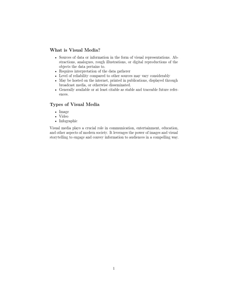 Understanding Visual Media Types | PDF