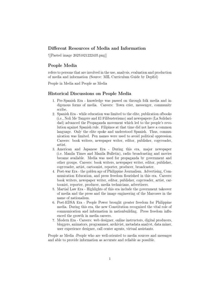 Lesson 11 - PEOPLE MEDIA | PDF | Mass Media | Communication