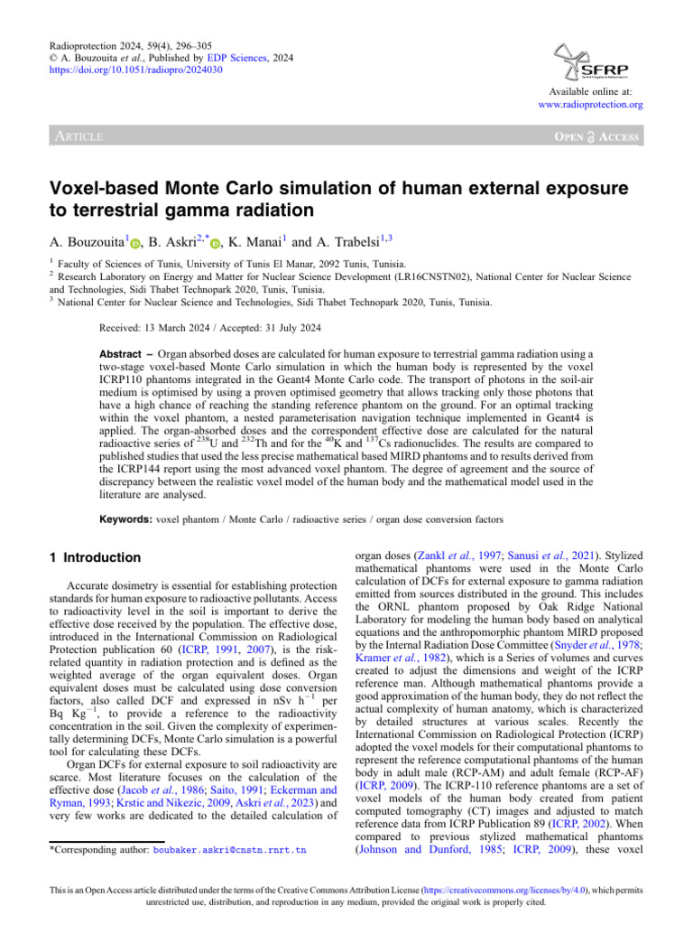 Monte Carlo Simulation of Gamma Radiation Exposure | PDF | Radiation ...