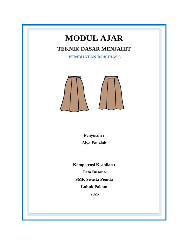 Panduan Pembuatan Rok Pias 6 SMK | PDF