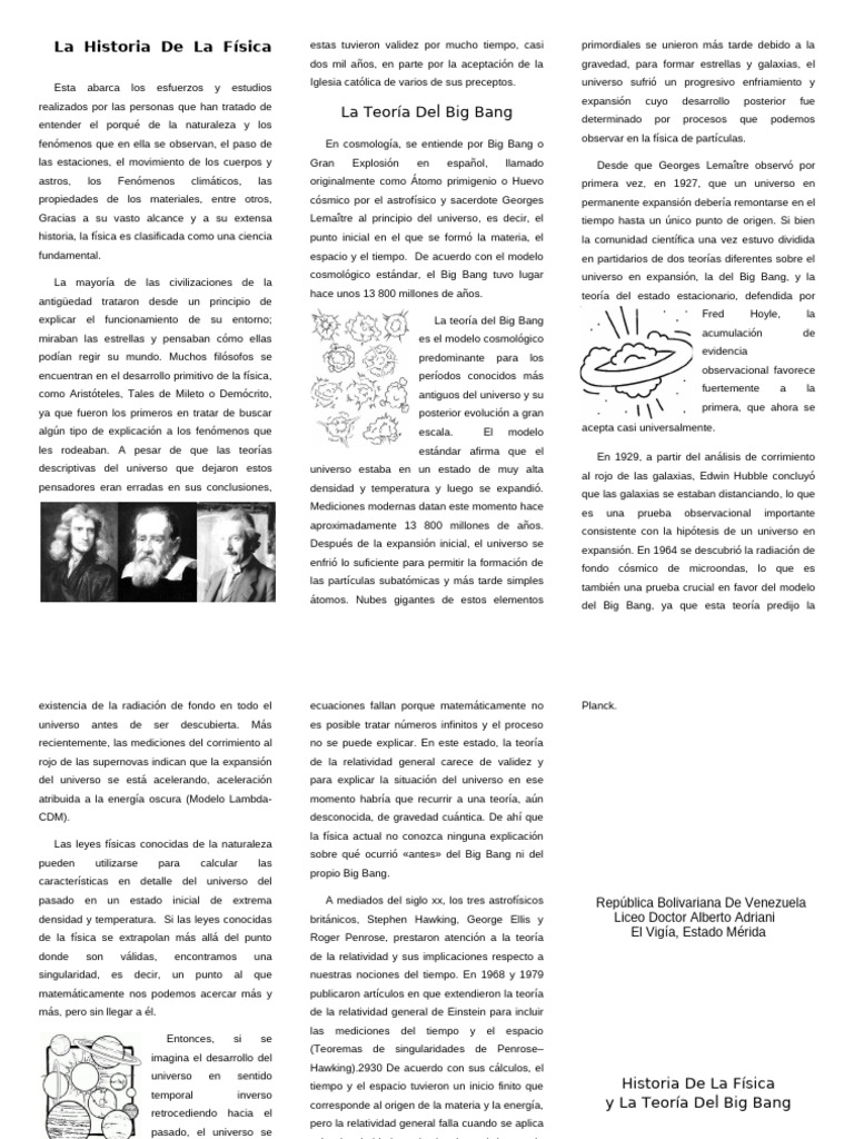 Historia de la Física y Big Bang | PDF | Big Bang | Universo