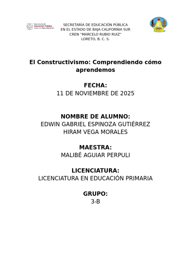 El Constructivismo en la Educación | PDF | Constructivismo (filosofía ...