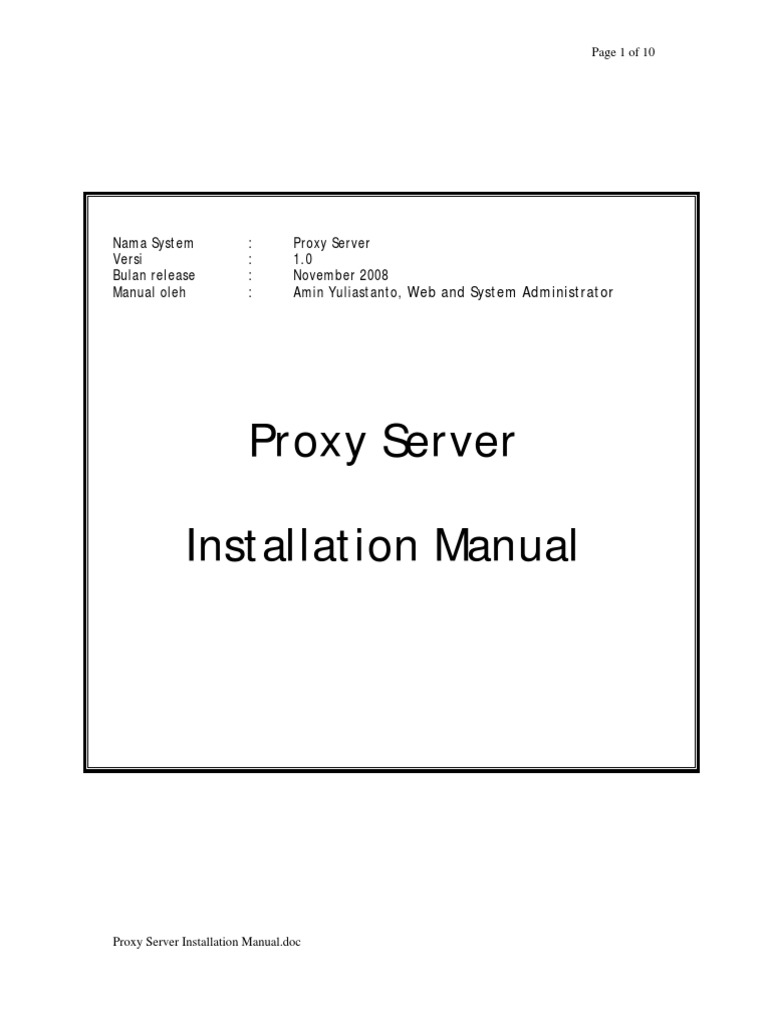 Proxy Server Setup Guide | PDF