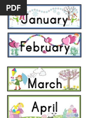 Meses Del Ano En Ingles Con Dibujos