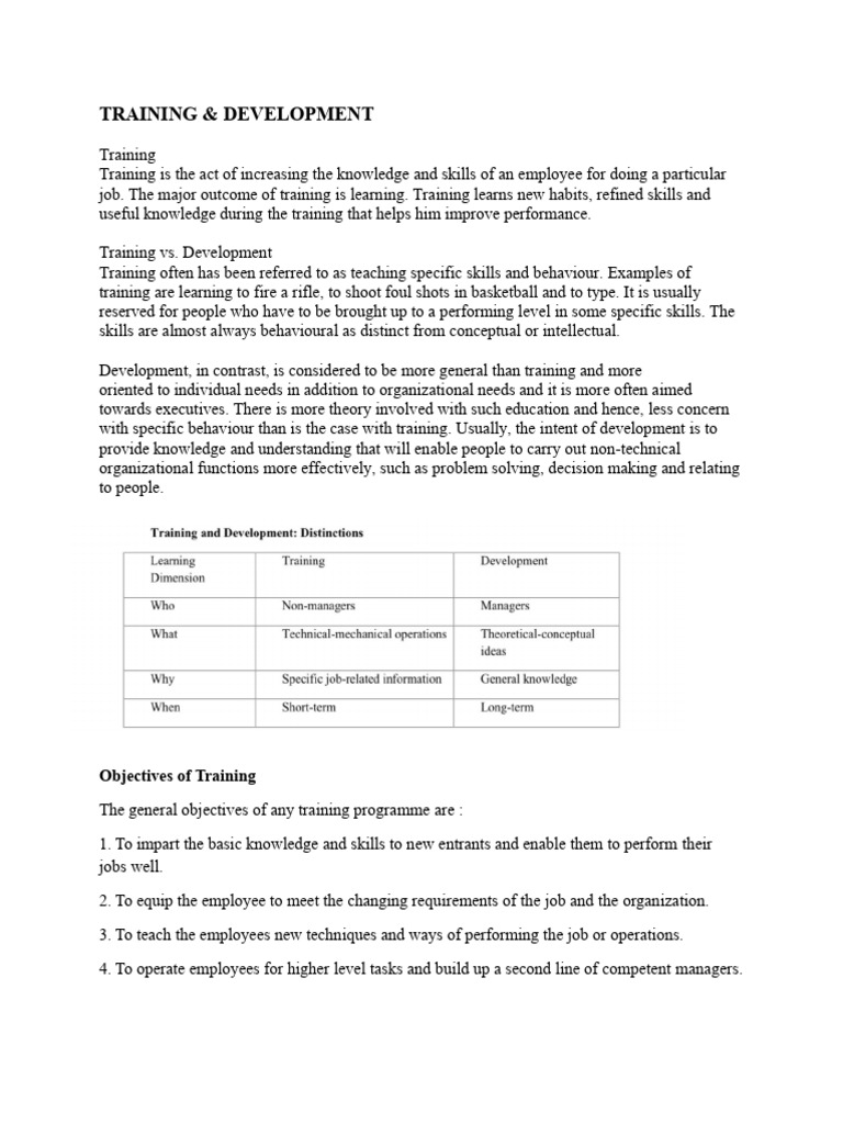 Training and Development | PDF | Mentorship | Knowledge