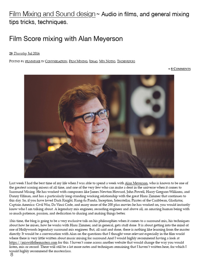 Film Mixing & Sound Design | PDF | Microphone | Equalization (Audio)